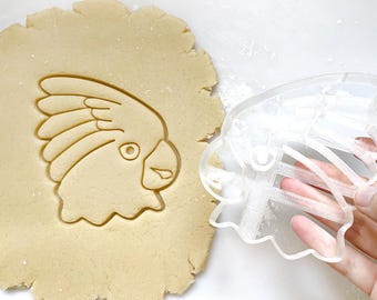 Cockatoo Parrot Cookie Cutter: Custom Bird Fondant Stamp