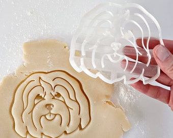 Havanese Cookie Cutter, Pet Portrait Cookie Cutter, Fondant Cutter with stamp, Animal Cutter