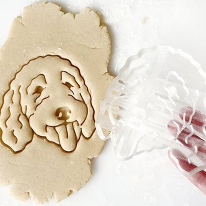 Golden Doodle Cookie Cutter, Dog Portrait, Gift for Golden Doodle Owner image 1