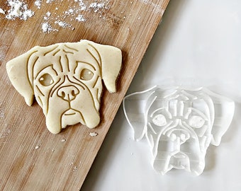 Boxer Cookie Cutter | Dog Portrait Cutter | Fondant Cutter with stamp | 3D printed