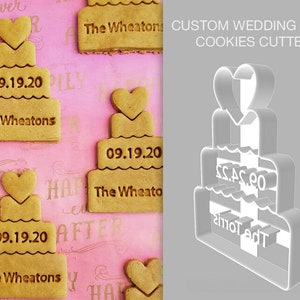 Custom Wedding Cookie Cutter, Wedding Cake Cookie Cutter, Personalized Cookie Cutter, Custom Date Cookie Cutter