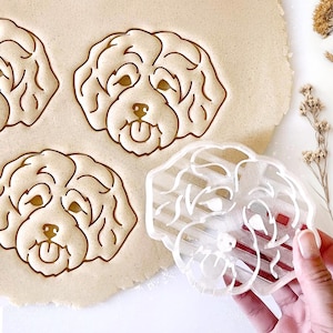 Aussie Doodle Cookie Cutter: Labradoodle Stamp, Custom Pet Portrait Gift