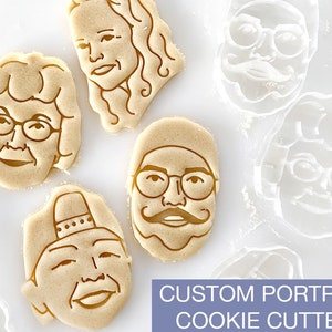 Custom Portrait Cookie Cutter with imprint, Custom unique gift, Face cookie cutter, Christmas gift