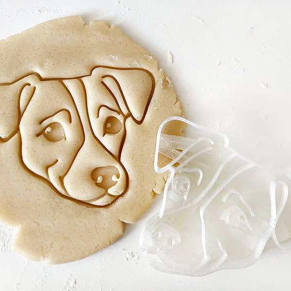 Jack Russel Cookie Cutter, Dog Portrait Cookie Cutter, Fondant and Clay, Cookie Stamp, Gift for pet owner