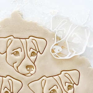 Jack Russel Cookie Cutter, Dog Portrait Cookie Cutter, Fondant and Clay, Cookie Stamp, Gift for pet owner