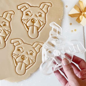 Pitbull Cookie Cutter: Dog Lover Gift, Fondant & Clay Pit Bull Custom Stamp