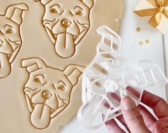 Pitbull Cookie Cutter: Dog Lover Gift, Fondant & Clay Pit Bull Custom Stamp