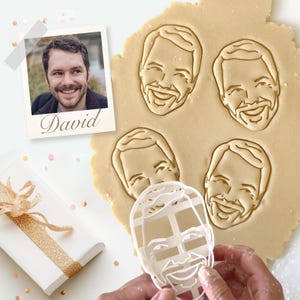Portrait Cookie Cutter Based on Photo Custom Face Cookie Cutter Personalized Gift for boyfriend father and husband cookie face
