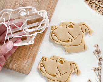Pitbull Cookie Cutter: Pit Bull Terrier Dog Lover Gift, Custom Pet Portrait Stamp