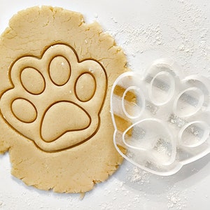 Paw Print Cookie Cutter, Cutter With Stamp, Fondant Cutters, Paw Cookie Cutter