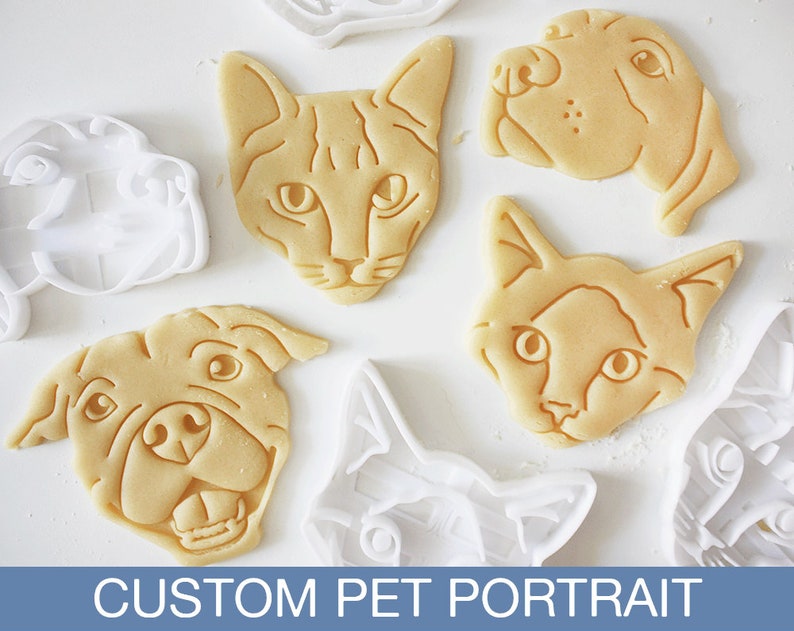 Custom Pet Portrait Cookie Cutter l Personalized cutters l Custom Cookie Cutter l Cat Dog Face l 3D printed 