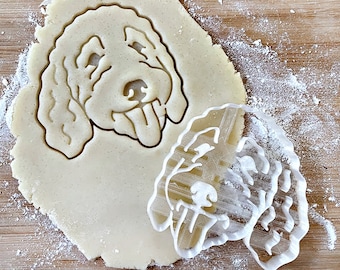 Golden Doodle Cookie Cutter, Dog Portrait Cookie Cutter