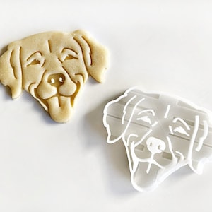 Golden Retriever Cookie Cutter, Dog Cookie Cutter, Fondant and Clay, Cookie Stamp 画像 1