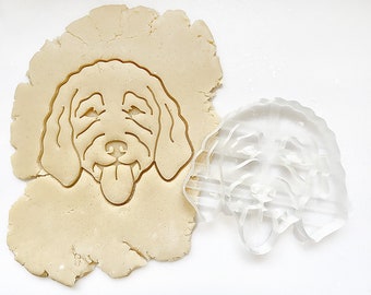 Golden Doodle Cookie Cutter, Pet Portrait Cookie Cutter, Fondant Cutter with stamp, Animal Cutter, Puppy Cookie Cutter