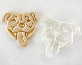 Staffordshire Terrier Cookie Cutter, Dog Cookie Cutter, Fondant and Clay, Cookie Stamp