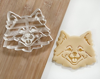 Pomeranian Cookie Cutter, Dog Cookie Cutter, Fondant and Clay, Cookie Stamp