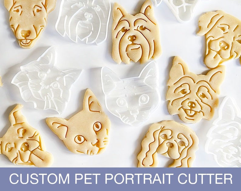 Custom Pet Portrait Cookie Cutter, Gift for pet lover, Cat Dog Face, 3D printed image 10