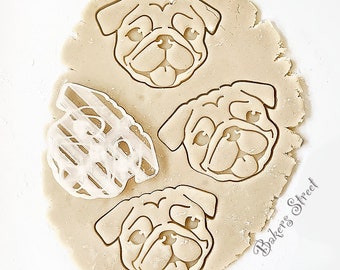 Pug Cookie Cutter, Pet Portrait Cookie Cutter, Fondant Cutter with stamp, Dog Cutter, Unique Personal gift