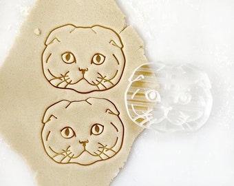 Scottish Fold Cat Cookie Cutter, Pet portrait, Gift for Scottish Fold Owner