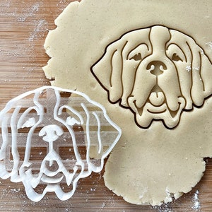 Saint Bernard Cookie Cutter, Dog Portrait Cutter image 1