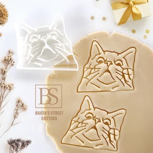 Funny Siberian Cat Cookie Cutter - Cat Face Stamp