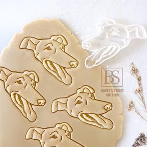 Greyhound Portrait Cookie Cutter: Dog Breed Stamp Design