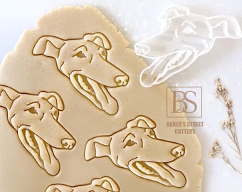 Greyhound Portrait Cookie Cutter: Dog Breed Stamp Design