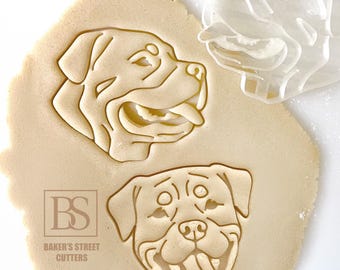 Rottweiler Cookie Cutter: Pet Portrait Fondant Cutter, Custom Dog Stamp