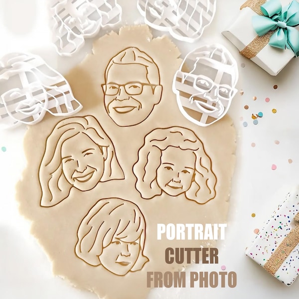 Custom Portrait Cookie Cutter, Personalized gift, Cookie Face from photo