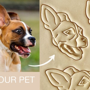 Custom Pet Portrait Cookie Cutter, Gift for pet lover, Cat Dog Face, 3D printed image 2