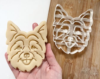 Yorkshire Terrier Cookie Cutter 2, Dog Cookie Cutter, Fondant and Clay, Cookie Stamp