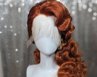 MADE TO ORDER asymmetrical fingerwave wig, lacefront fingerwaved wig, vintage wig, drag queen wig. Your choice of colour.