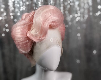 MADE TO ORDER trapeze girl wig, updo wig, your choice of colour