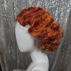 MADE TO ORDER lightweight 1930s lacefront wig, vintage hairstyle, authentic burlesque, fox ginger colour