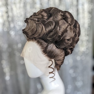 MADE TO ORDER huge double stack drag updo wig, vintage wig, drag queen wig. Your choice of colour. Brunette