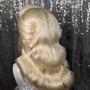 MADE TO ORDER Hollywood-golven, fingerwaved lacefront pruik, vintage pruik, drag queen-pruik. Kleur naar keuze.