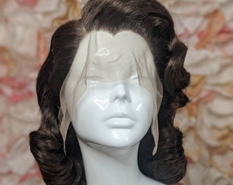 MADE TO ORDER 1950s pageboy wig, lacefront fingerwaved wig, vintage wig, drag queen wig, Mrs Maisel wig. Your choice of colour.