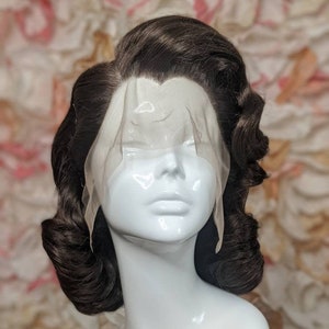 MADE TO ORDER 1950s pageboy wig, lacefront fingerwaved wig, vintage wig, drag queen wig, Mrs Maisel wig. Your choice of colour.