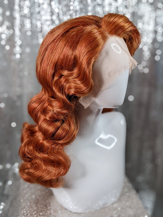 Hollywood vintage wig !! Custom Black Veronica Lake Wig, Vintage Hollywood Waves - Etsy main image 3