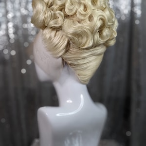 MADE TO ORDER huge double stack drag updo wig, vintage wig, drag queen wig. Your choice of colour. Platinum blonde