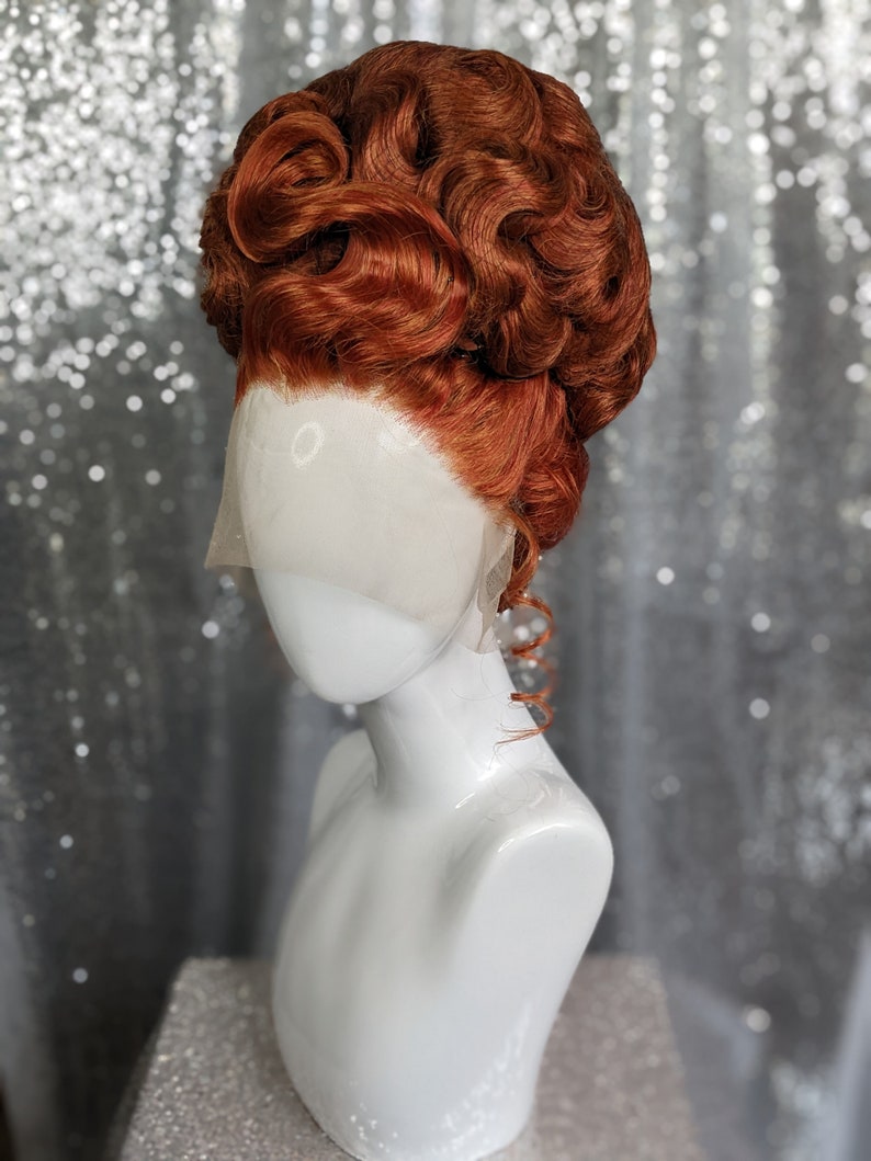 MADE TO ORDER huge double stack drag updo wig, vintage wig, drag queen wig. Your choice of colour. Fiery ginger