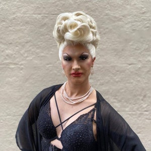 MADE TO ORDER huge double stack drag updo wig, vintage wig, drag queen wig. Your choice of colour. image 9