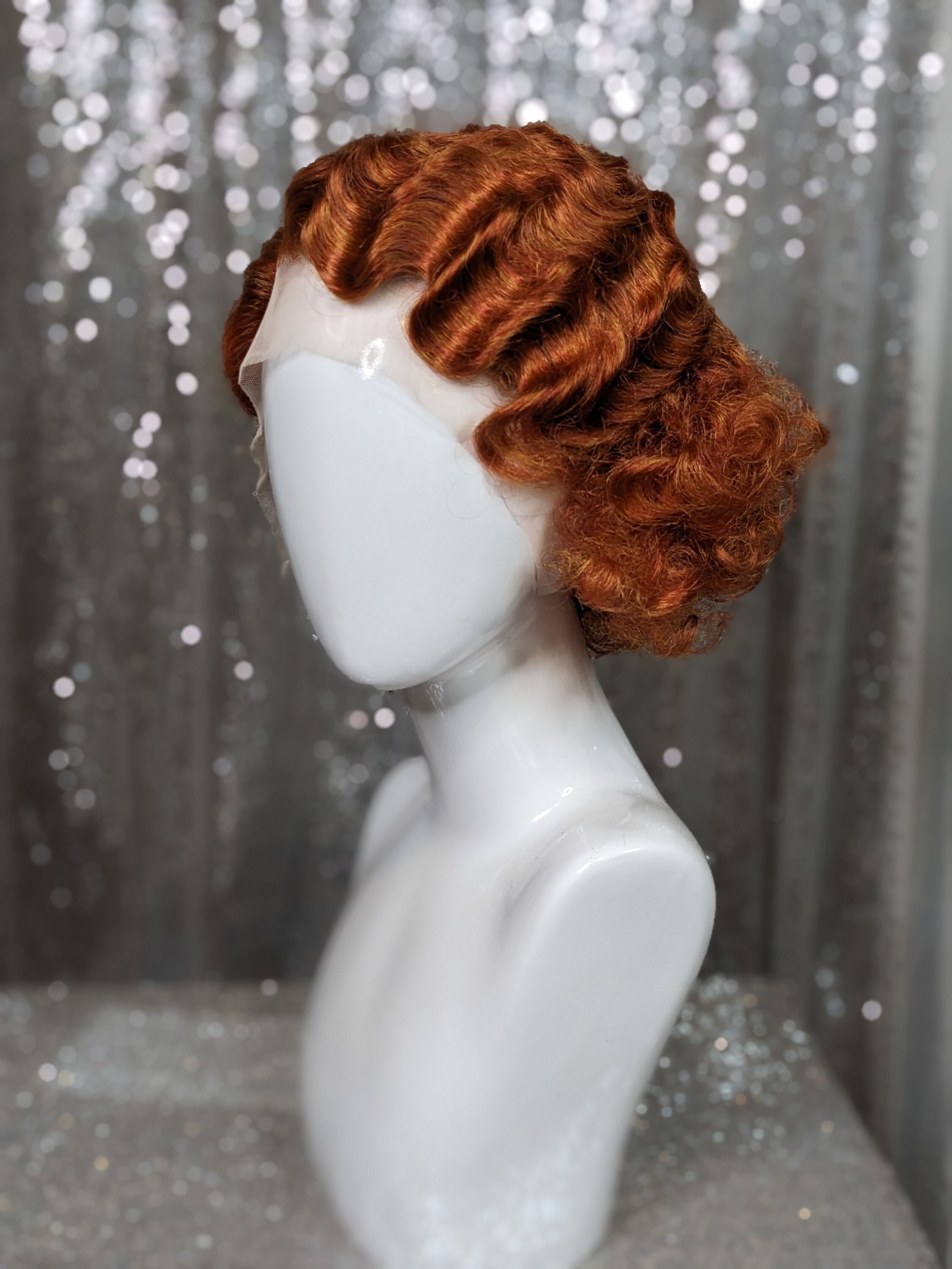 Professional Quality Fine Lace Red / Ginger Human Hair Pubic Wig / Merkin  Postiche Film / Theatre / TV / Theatre / TV 