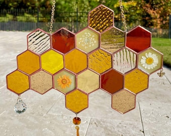 Large Stained Glass Honeycomb