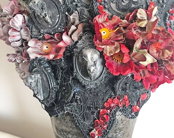 upcycled headpiece "Death & Rebirth"