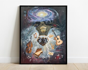 Acrylic painting "Cosmic Harmony", 80 x100 cm