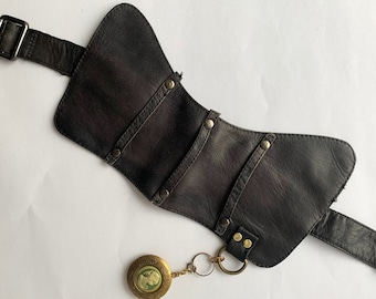 necklace leather, vintage style, upcycled