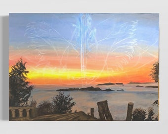 Kunstwerk "Holy Protection", Acryl auf Leinwand