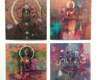 Divine Collection - Set of 4 Spiritual Art Cards ~Share a touch of Divine Magic with your Loved Ones!
