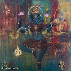 Göttin Ganeshani - Elefantengöttin der weiblichen Weisheit ~ 4er-Set spirituelle Kunstkarten ~ Teilen Sie einen Hauch der Göttlichen Magie mit Ihren Lieben!